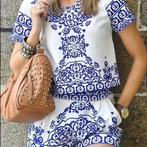 matching crop top and shorts