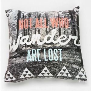 Grey and white throw pillow (coral & mint)