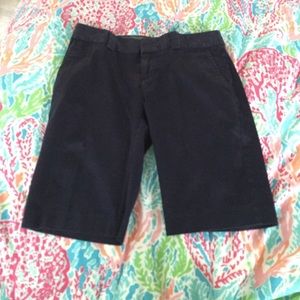 Knee length navy shorts