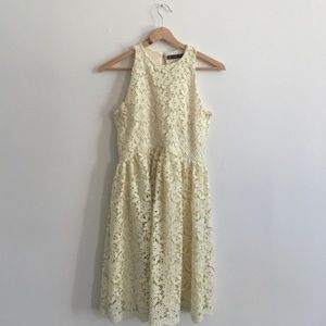 Zara cream-colored skater dress