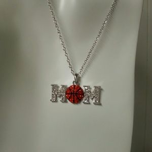 Mom Baseball Necklace