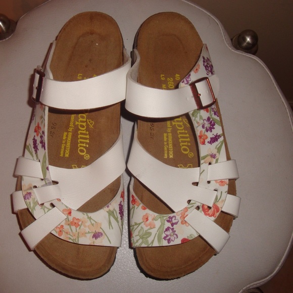 white floral birkenstock