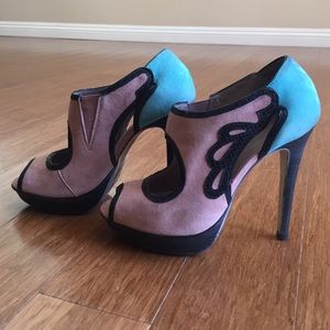 topshop suede open toed booties