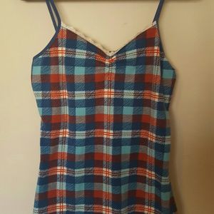Pact Plaid Organic Cotton Cami NWT