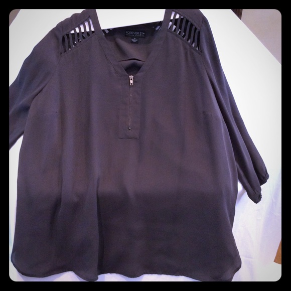 Forever 21 olive colored long sleeve blouse