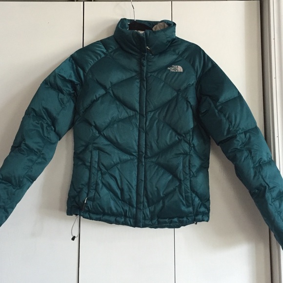 Teal blue North Face down coat