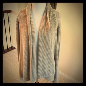 Ann Taylor LOFT beige open cardigan