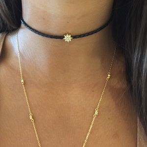 BRAND NEW leather braided choker