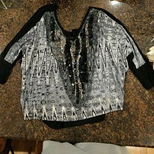Black sequin top