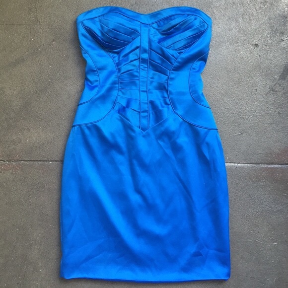 Arden B. blue strapless mini dress
