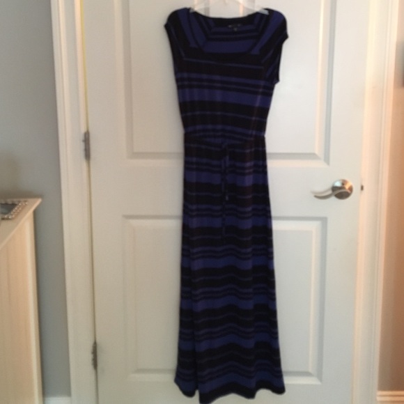 Blue Striped Maxi Dress