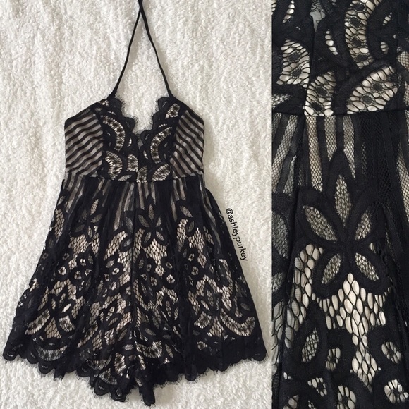 delicate black lace eyelash romper - Picture 3 of 4