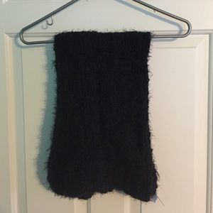 Fuzzy black infinity scarf