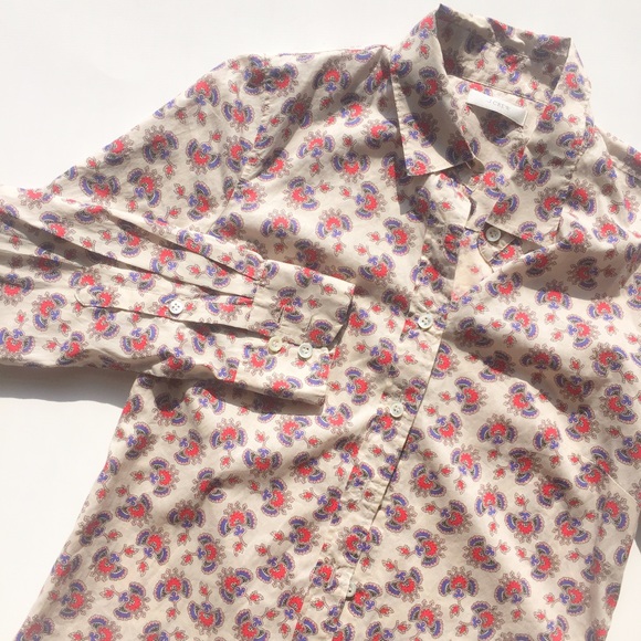 J. Crew Perfect Shirt in Papaya Paisley