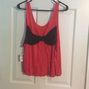Red flowy tank top