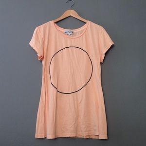 Wildfox Peach Circle Distressed Tee