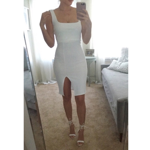 Missguided side split midi dress