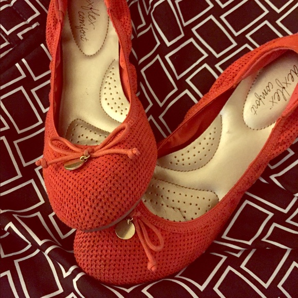 Cute Orange Flats - Deflex Comfort
