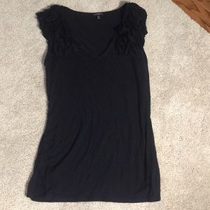 Express black top with ruffled sleeves
