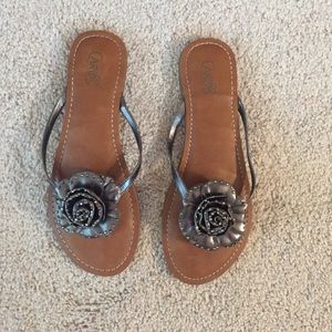 Carlos Brand gunmetal sandals