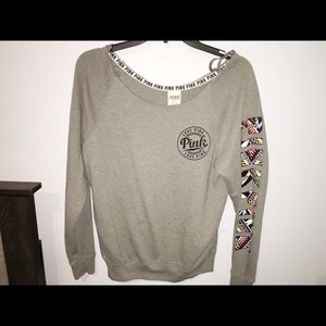 PINK gray slanted long sleeve shirt!