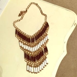 Black and white statement necklace