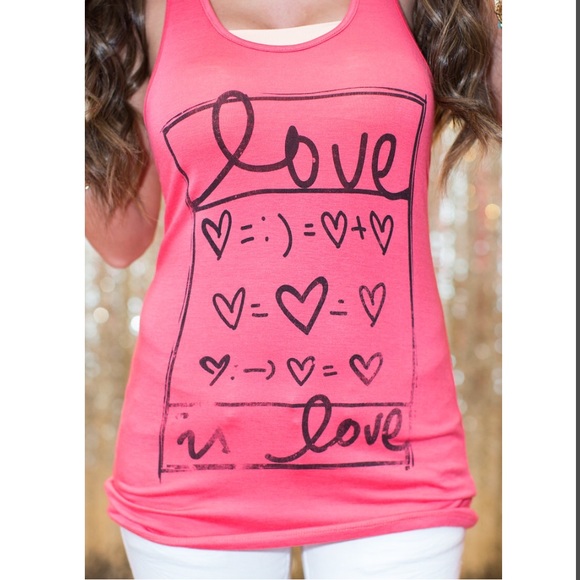 Love Is Love Equation Coral Tank - Picture 2 of 3