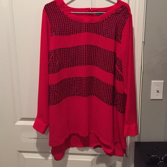 Lane Bryant Red Sequined Top