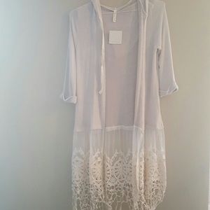 Long Hooded lightweight cardigan