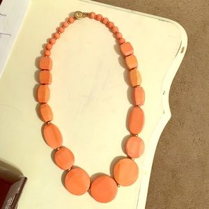 Coral beaded statement necklace