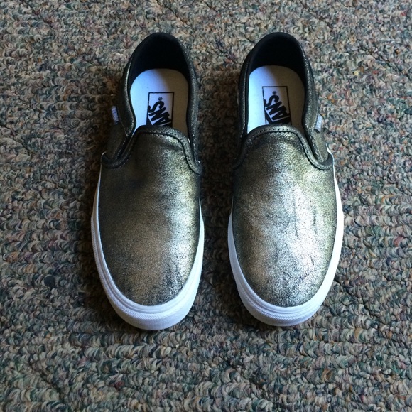 Metallic Gold & Black Vans
