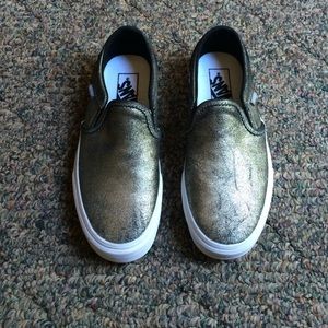 Metallic Gold & Black Vans