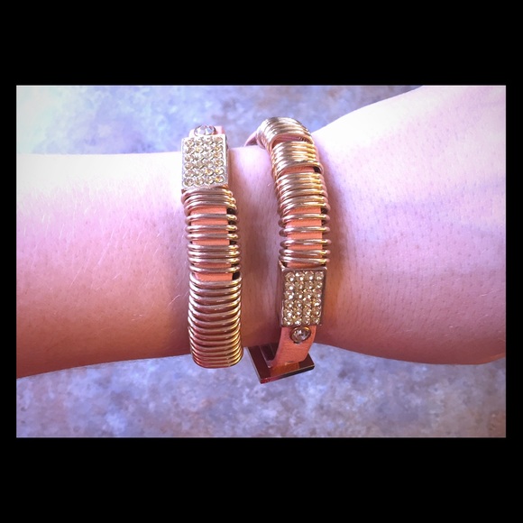 NWOT-Pink/Gold Double Wrap Bracelet