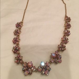 J Crew pink rhinestone necklace NWOT