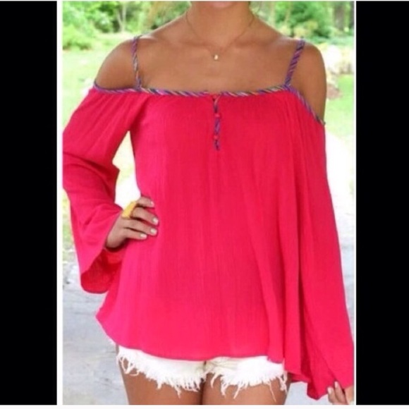 Off The Shoulder Pink Top