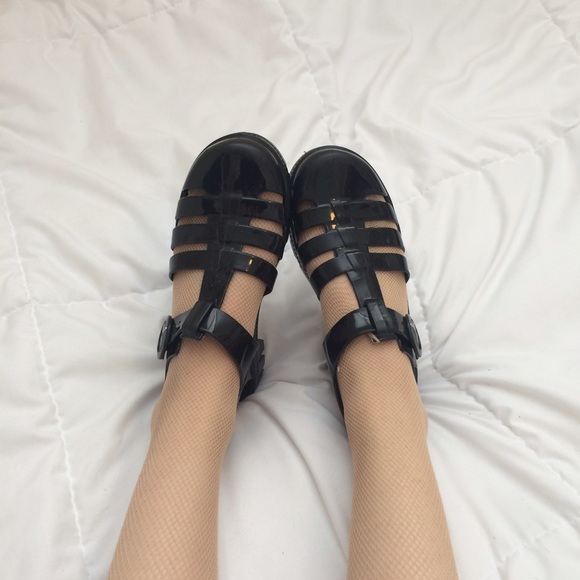 American Apparel jelly lattice flats/sandals