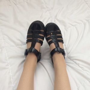 American Apparel jelly lattice flats/sandals