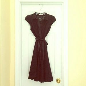 Calvin Klein Black Eyelet Dress 1940's style