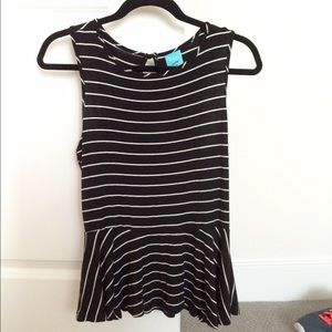 Black & white striped peplum shirt!
