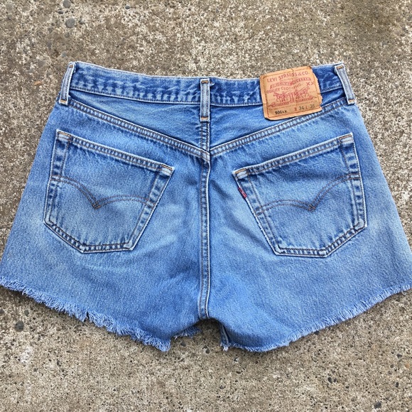 Vintage Levis 501 shorts denim high waist jean 14