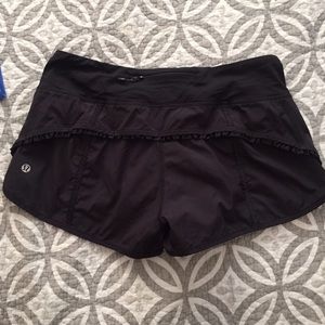 Lululemon speed short with ruffle detail