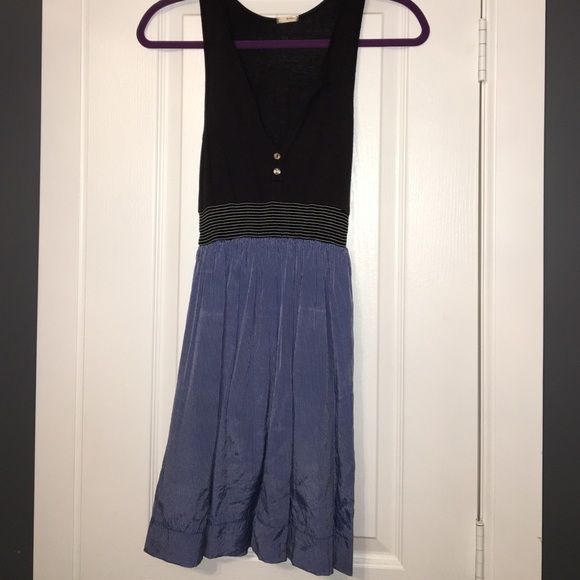 Navy Dress w/ light blue pin stripe bottom