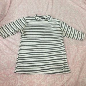 High neck striped top