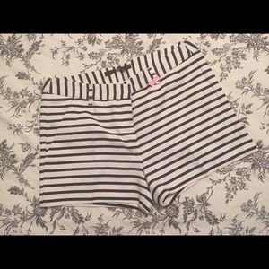 Zara navy and white striped shorts