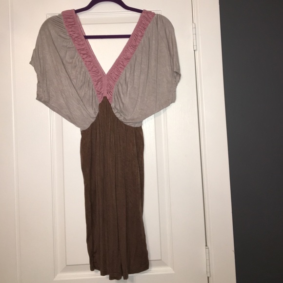 Tri Tone Mini Dress w/ Elastic Waistband