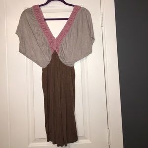 Tri Tone Mini Dress w/ Elastic Waistband