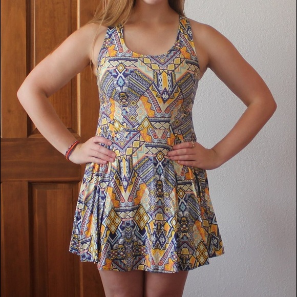 Tribal Print Short Dress
