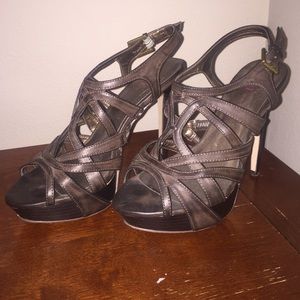 Brown leather high heals -3"