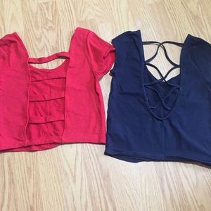 Open back crop top bundle
