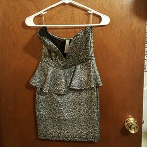 Stapless Sweetheart Gold Glitter Dress